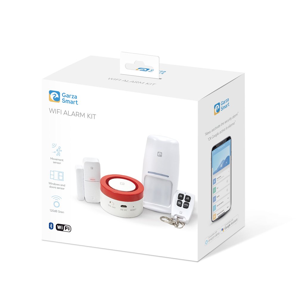 Garza Brand Home Security System Motion Detection 120 dB Siren Wifi Alarm Remote Control Movement Sensor Windows Doors Sensor