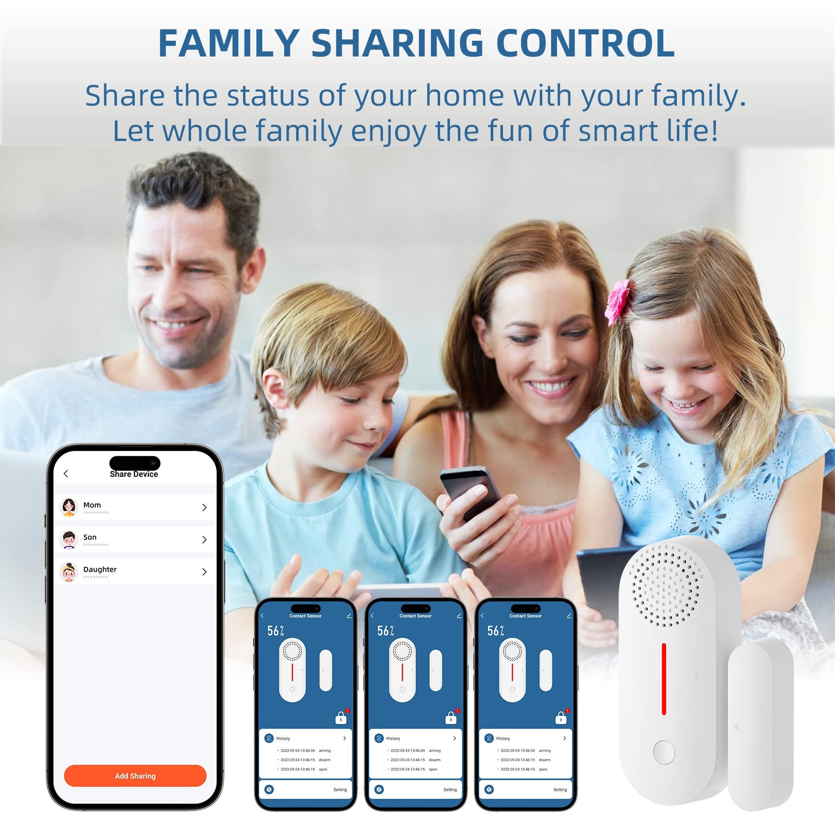 120dB Wifi Tuya Door Window Sensor Alarm for Kids Safety Window Door Alarms When Opened Compatible with Alexa Google Assistant