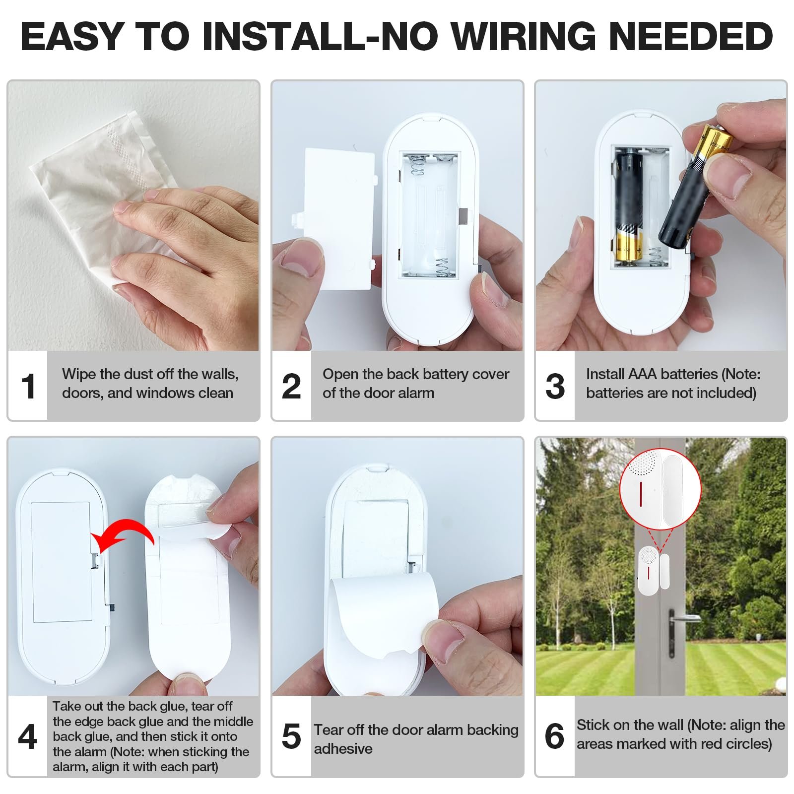 120dB Wifi Tuya Door Window Sensor Alarm for Kids Safety Window Door Alarms When Opened Compatible with Alexa Google Assistant