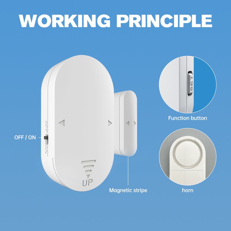 Hotel Apartment Mini Window Magnetic Sensor System 130Db Home Door Alarm Security