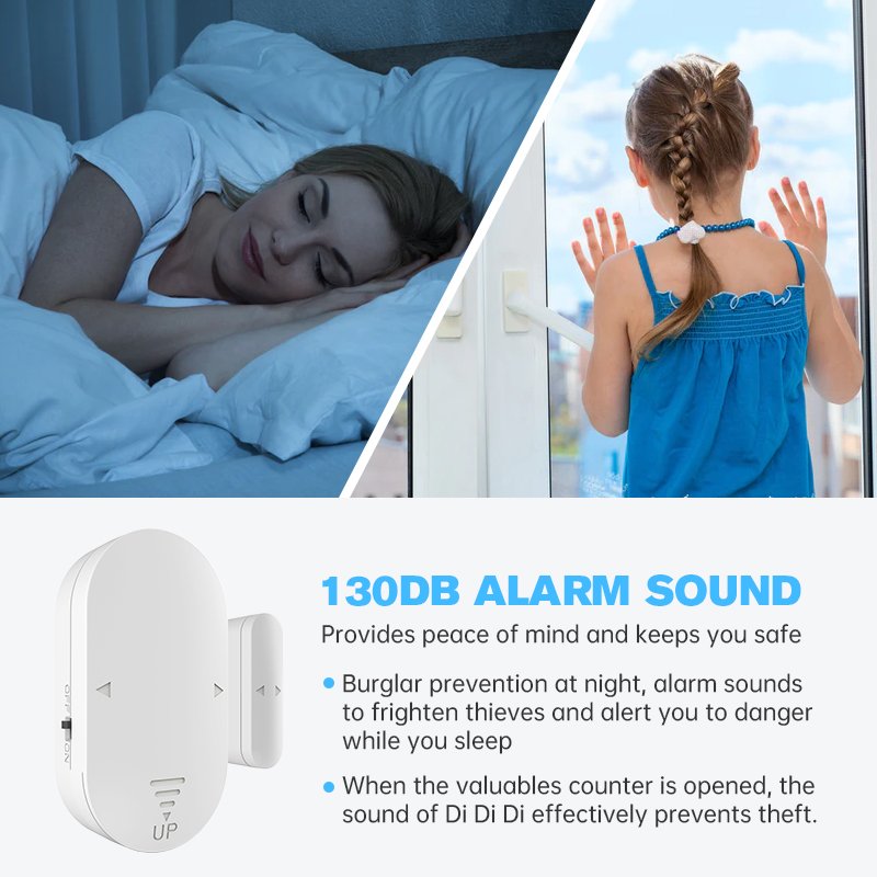 Hotel Apartment Mini Window Magnetic Sensor System 130Db Home Door Alarm Security