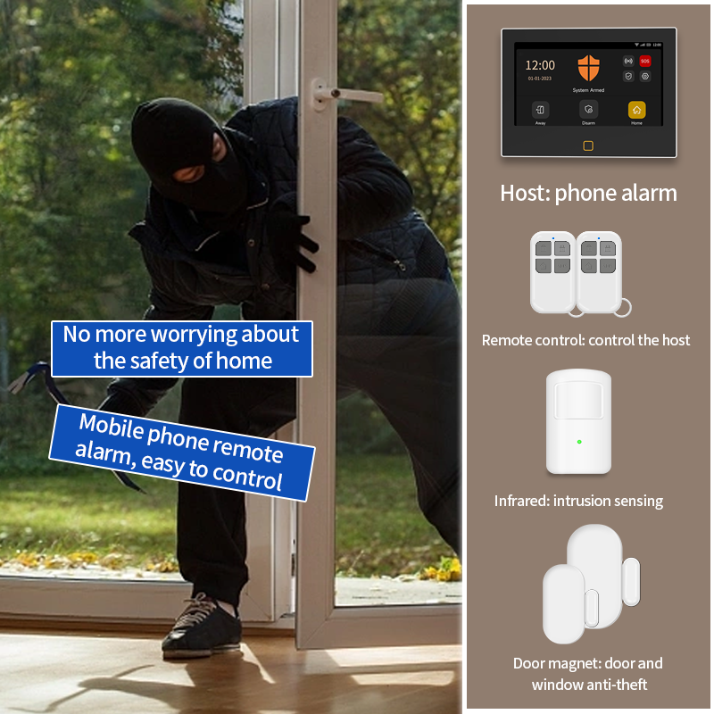 Home security products wireless wifi gsm 4g home anti-theft security alarm system