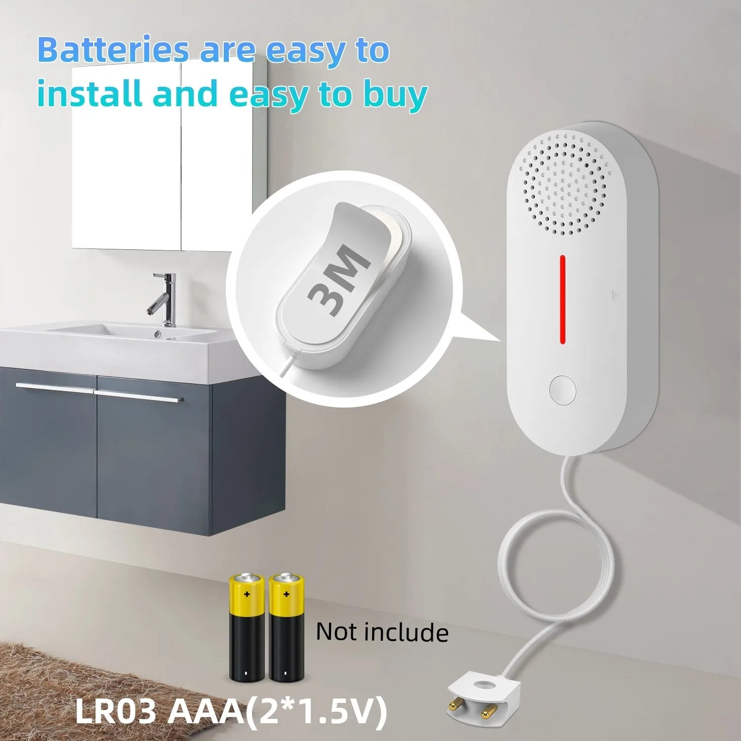 Tuya WiFi Smart Water Leak Sensor Water Overflow Level Detector Security Sound Alarm System Flood Leakage Sensor Remote Monitor