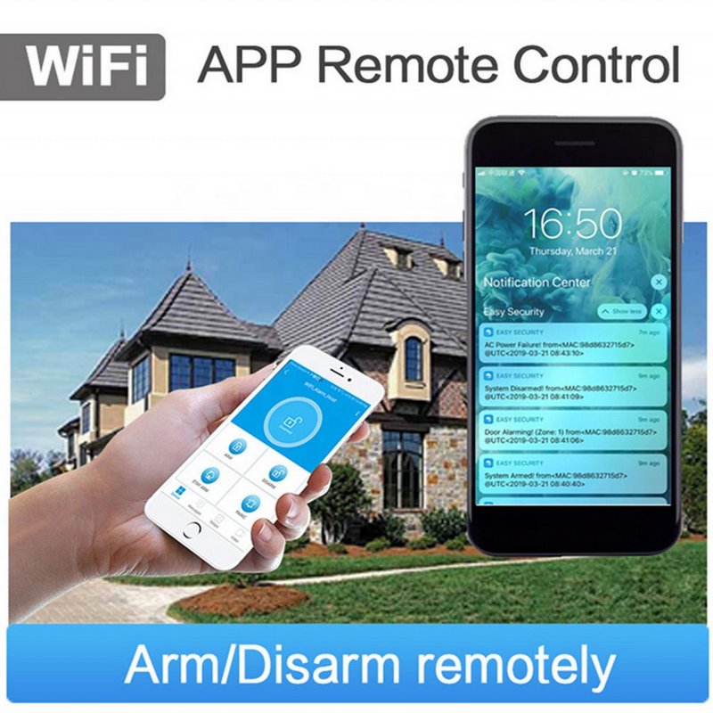 hot sale wifi security burglar alarm kit CE FCC certified gsm touchscreen Alexa app control pgst tuya smart home alarm system