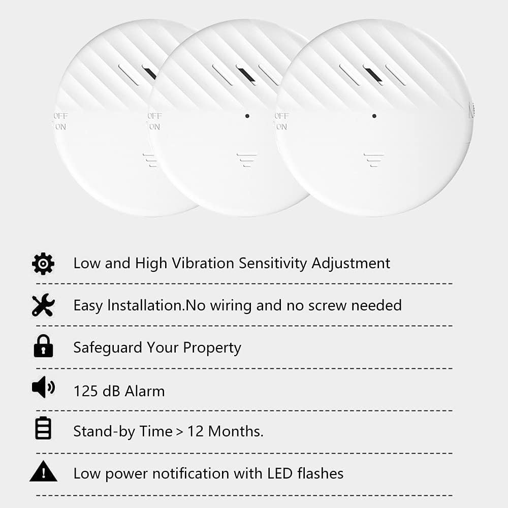 Best-Selling eMylo Wireless Window Vibration Motion Sensor Innovative Alarm System with Vibrating Alert Feature