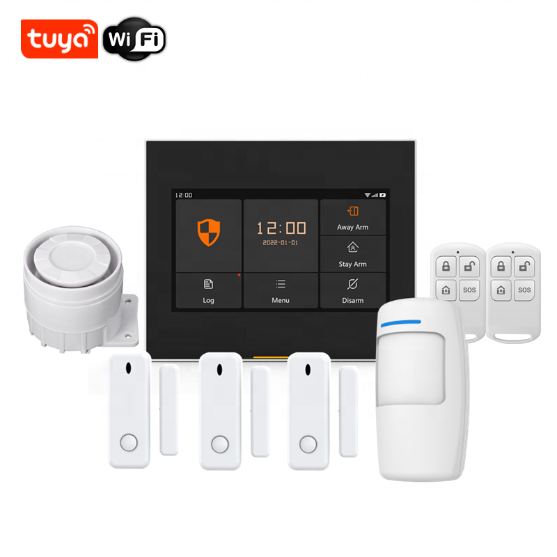 Touch Panel Wireless Home Office Alarm Systems Smart Tuya 2.4G 433MHz WiFi 4G GSM Anti Burglar Security System