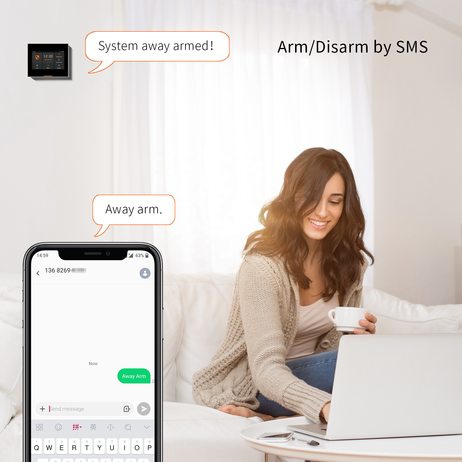 Touch Panel Wireless Home Office Alarm Systems Smart Tuya 2.4G 433MHz WiFi 4G GSM Anti Burglar Security System