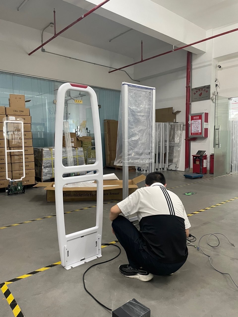 EAS SYSTEM SECURITY EAS AM 58KHz Anti-theft System Remote Control ABS EAS AM Dual Antenna Gate System HAX8736WD