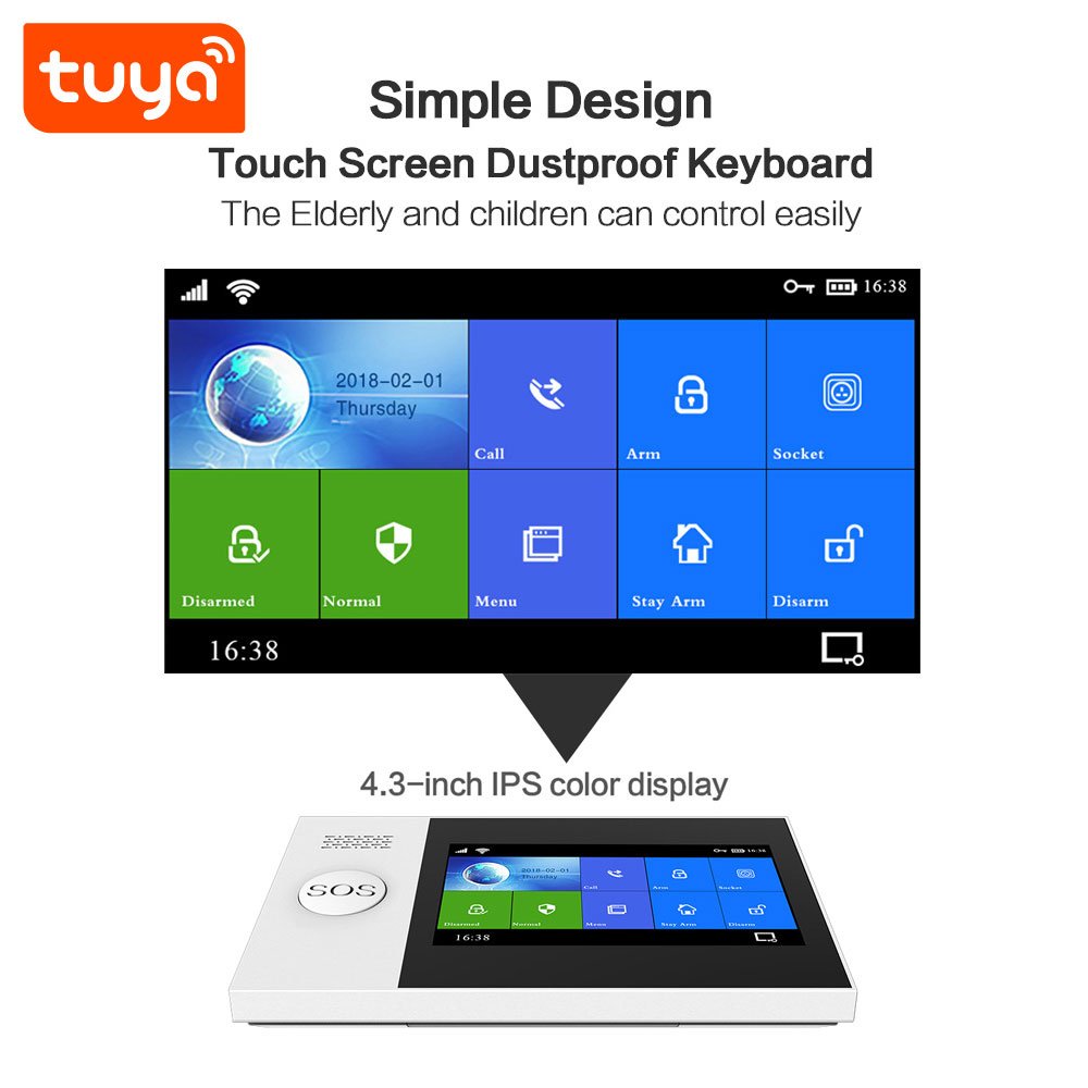 2024 Hot Tuya Security Alarm System Kit Smartlife App Control WIFI GSM Smart Home Alarms PST-WG107T