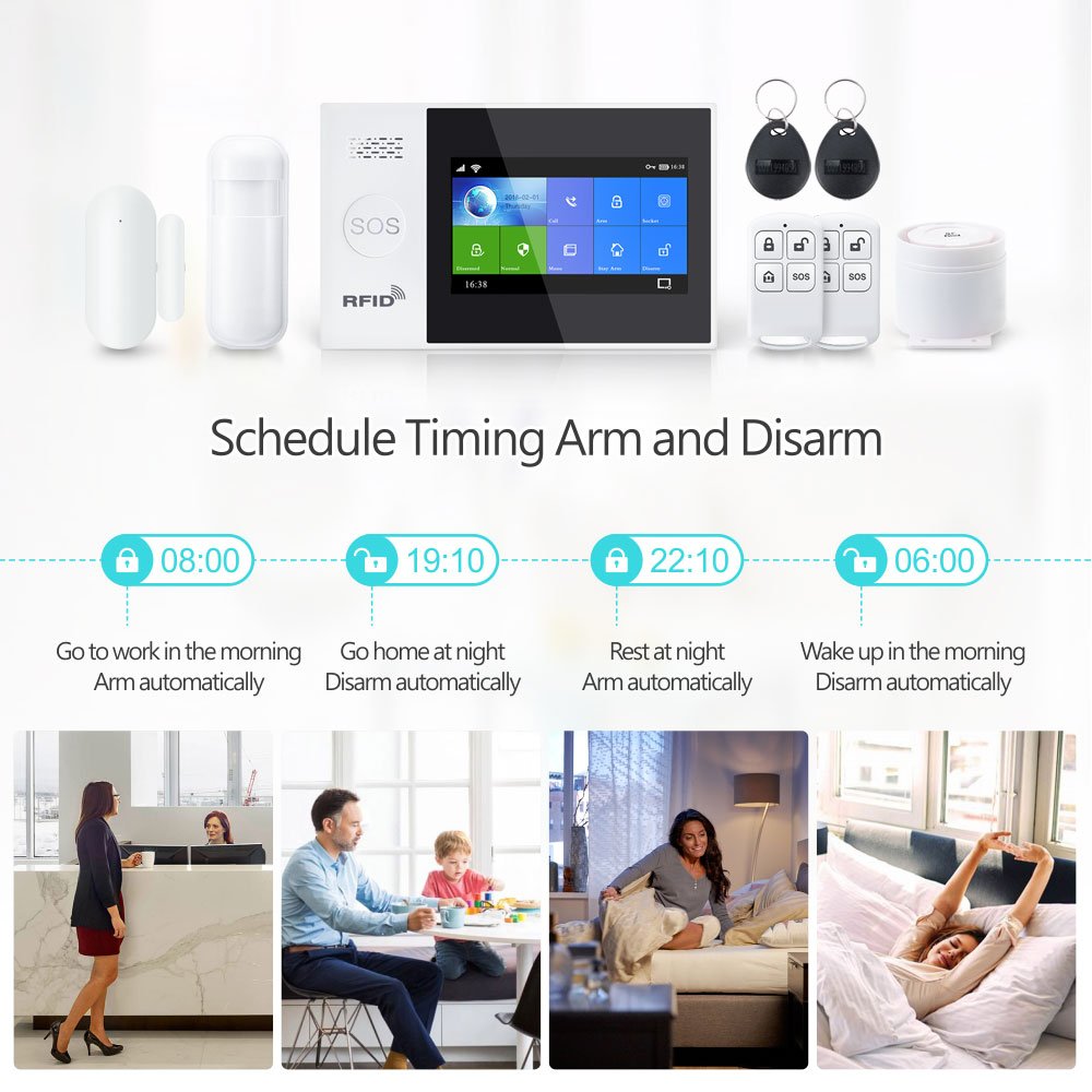 2024 Hot Tuya Security Alarm System Kit Smartlife App Control WIFI GSM Smart Home Alarms PST-WG107T