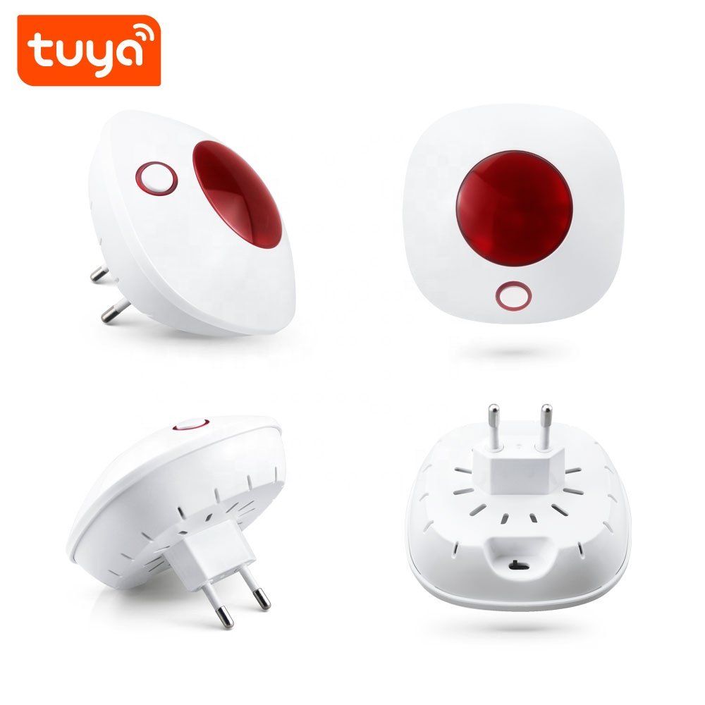 Hot Seller Smart Life APP Controlled Home Security System WiFi Alarm Siren 110dB EU/US Plug Option Plastic Battery PST-SN11