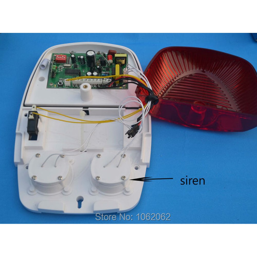 waterproof and UV protection wireless outdoor siren with battery backup for Home Alarm system home security