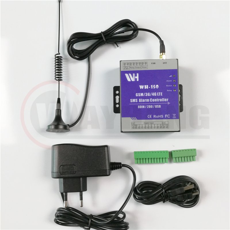 WH-150 Wireless GSM GPRS 3G 4G Alarm Alert Control I O Module Gateway Monitor System with 8DI/2DO/USB Port