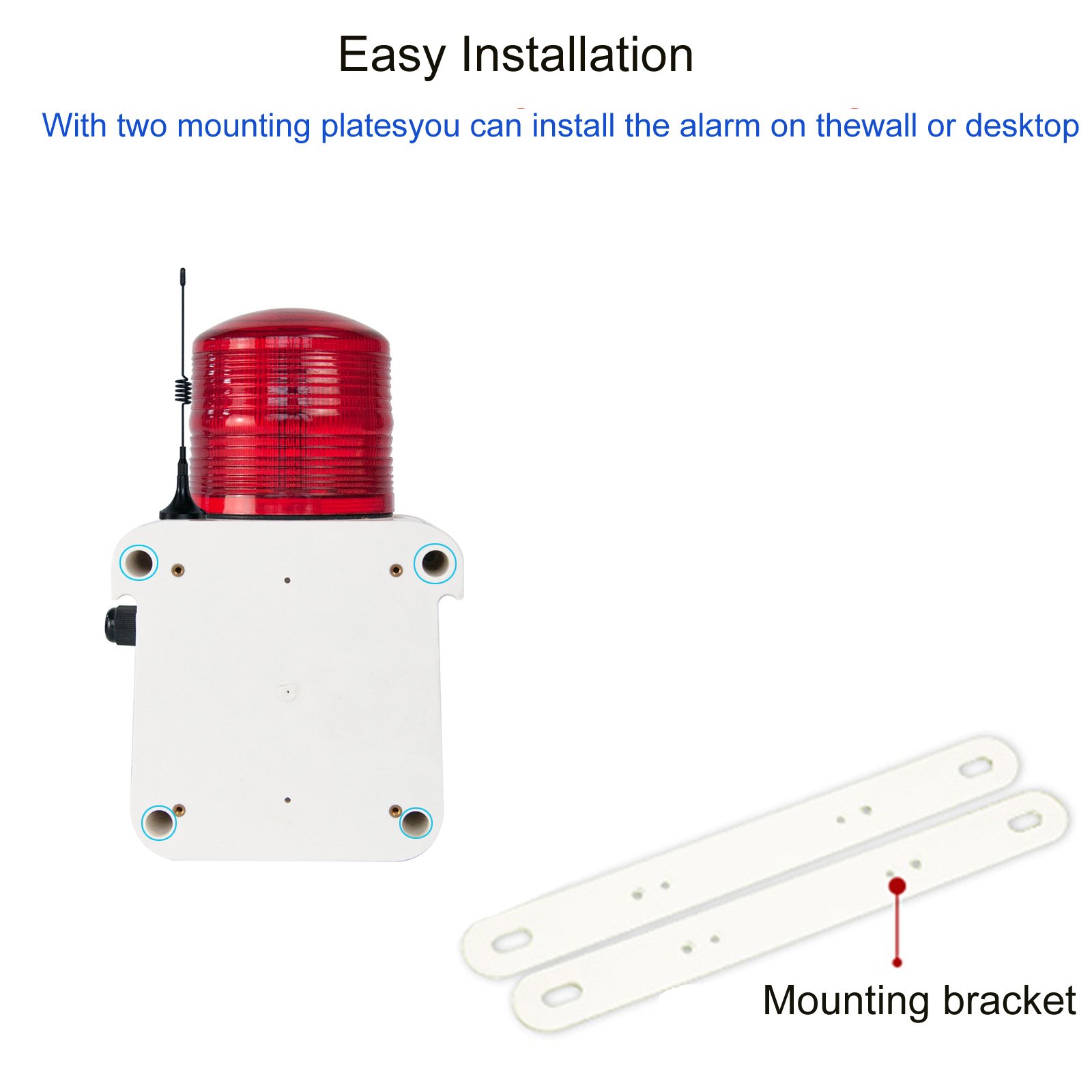 Remote Control 120dB Siren Alarm LED Strobe Light 2000m Wireless Burglar System IP65 Door Smoke Alarm DC12V/24V/AC110V/220V