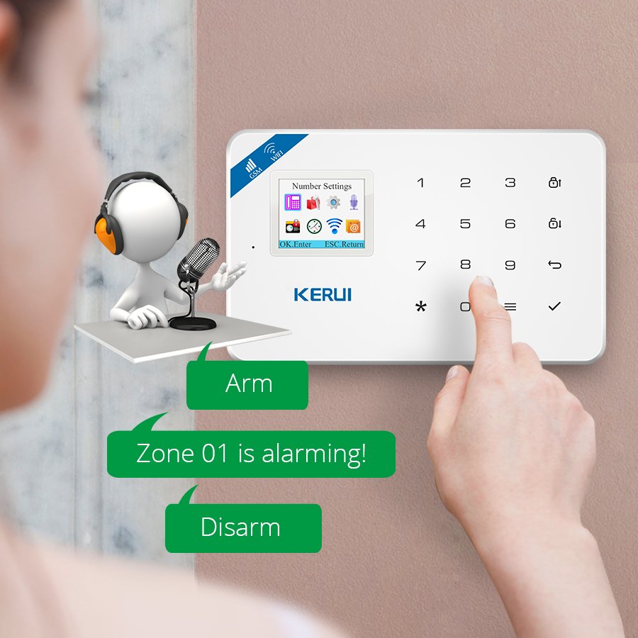 KERUI Tuya W181 1.7 Inch Screen WIFI Wireless GSM Motion Detector Door Sensor Control Home Burglar Alarm System For Security