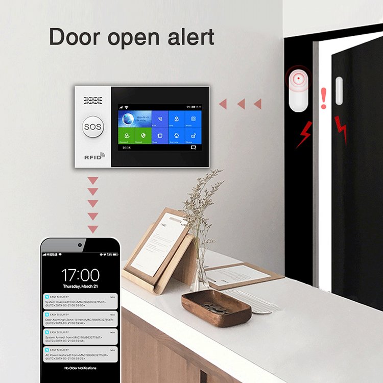 Touch Screen Tuya 99 Wireless Zones Alarm System Cian Factory Supply Dual-network WIFI+GSM/4G 4.3 Inch Security Equipment Gua