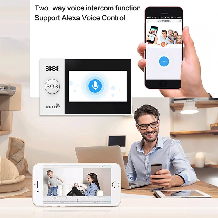 Touch Screen Tuya 99 Wireless Zones Alarm System Cian Factory Supply Dual-network WIFI+GSM/4G 4.3 Inch Security Equipment Gua
