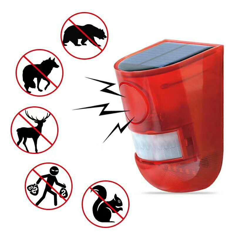 Wireless Solar Alarm Siren Solar Power Outdoor Sound Light Siren Home Security Alarm System