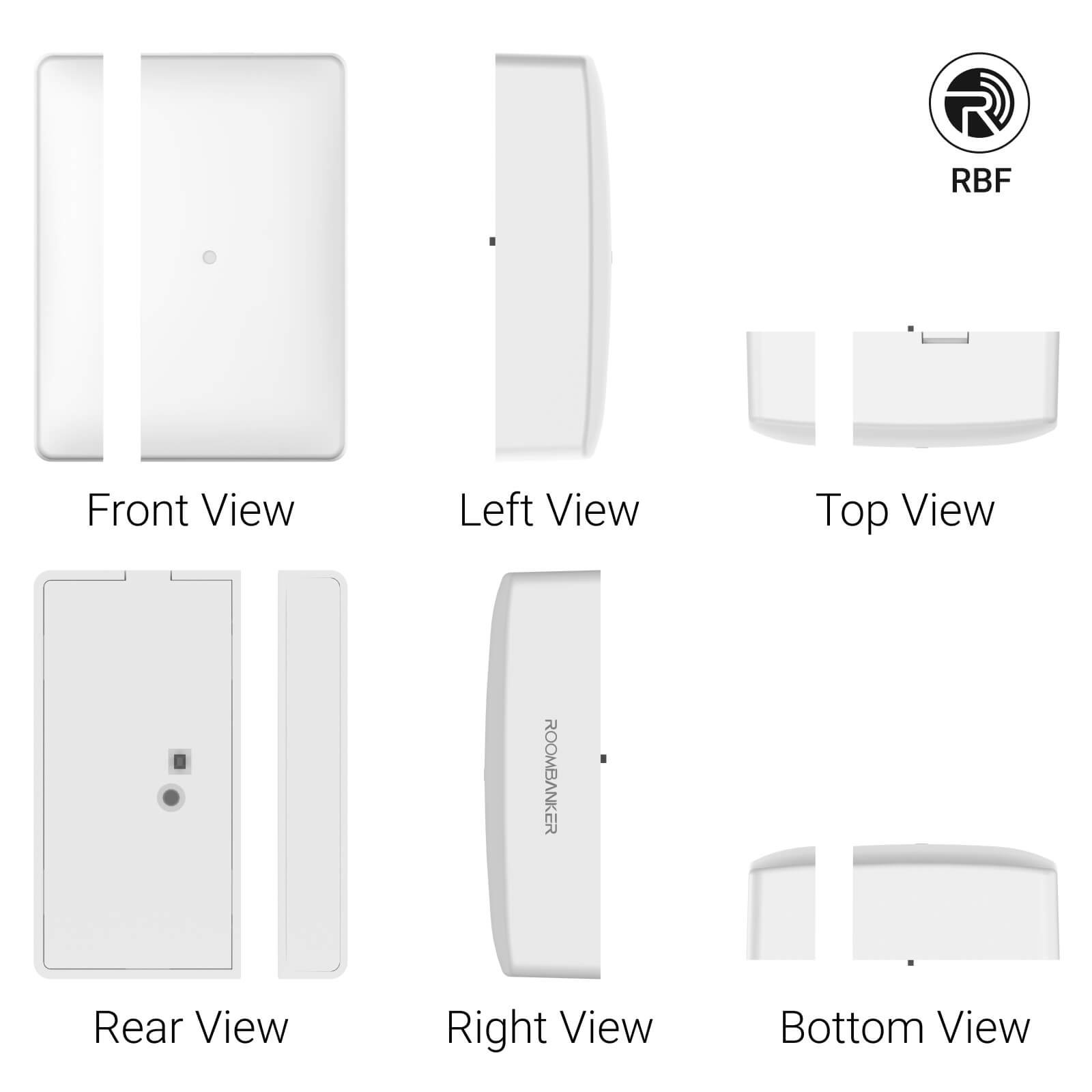 Roombanker Magntic Door Alarm Sensor for Wireless Security Systems Door and Windows alarm with Free App