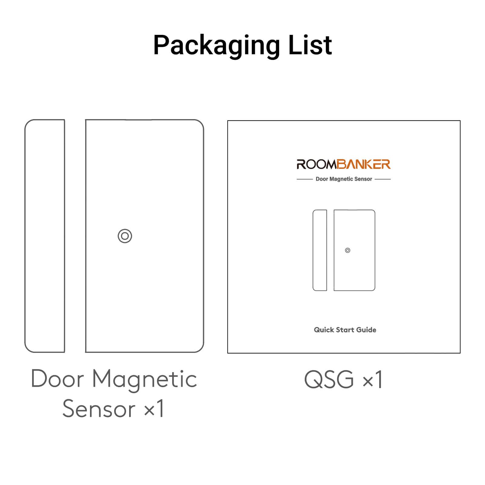 Roombanker Magntic Door Alarm Sensor for Wireless Security Systems Door and Windows alarm with Free App