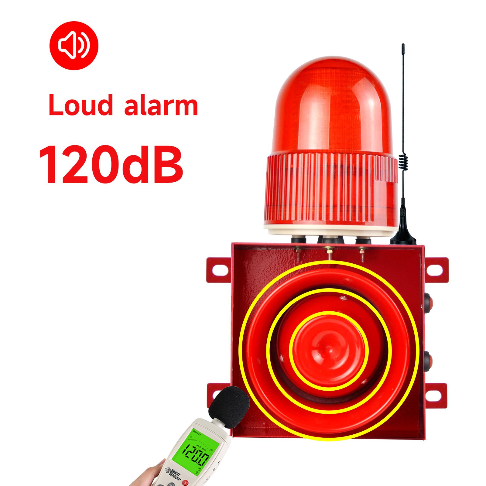 YAL-01Y-2000 Outdoor wireless security alarm systems 120dB industrial Waterproof LED strobe 2000m remote burglar siren alarm