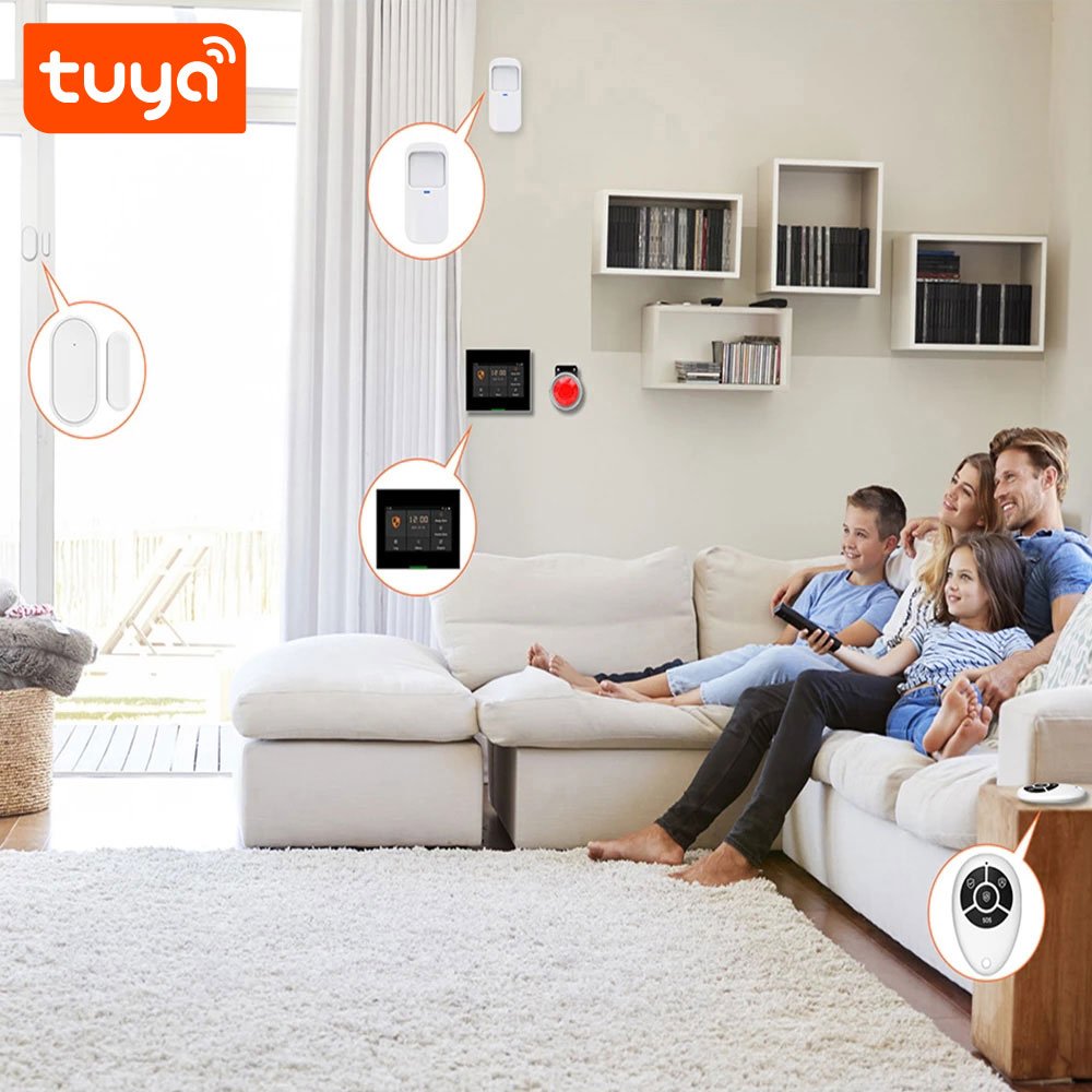 2024 Hot Seller 4.3 inch Touch Screen LCD Tuya Smart GSM WiFi Smart Home Security Alarm System with Multi-Language PST-H502