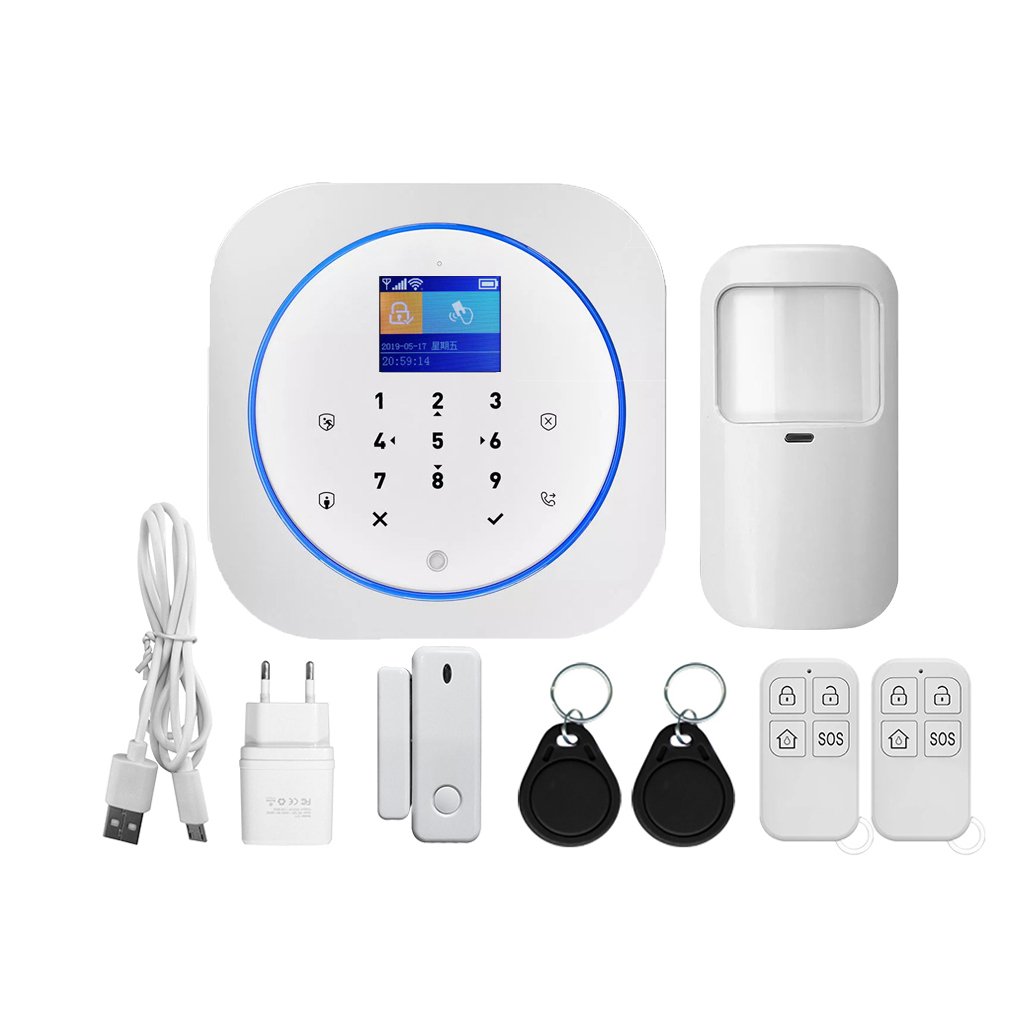 tuya pir sensor door sensor home security gsm wifi smart alarm system