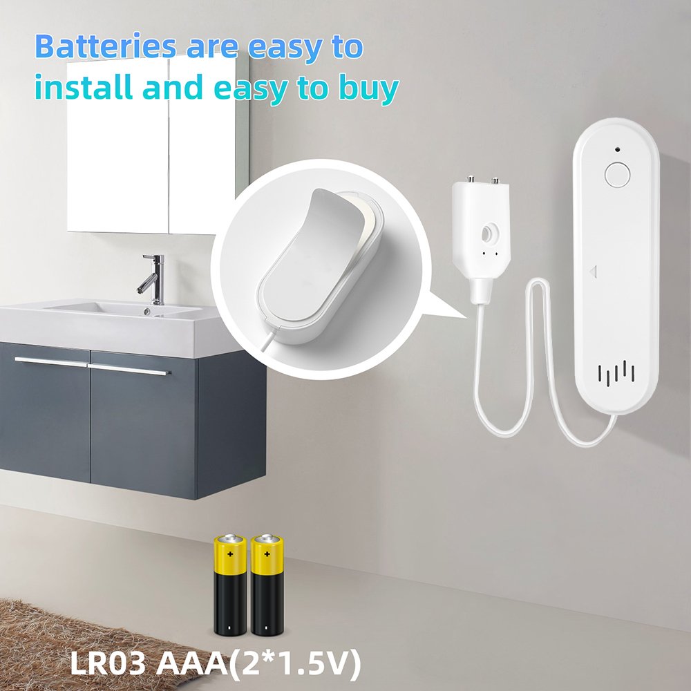 Tuya WiFi Smart Water Leak Sensor Water Overflow Level Detector Security Sound Alarm System Flood Leakage Sensor Remote Monitor
