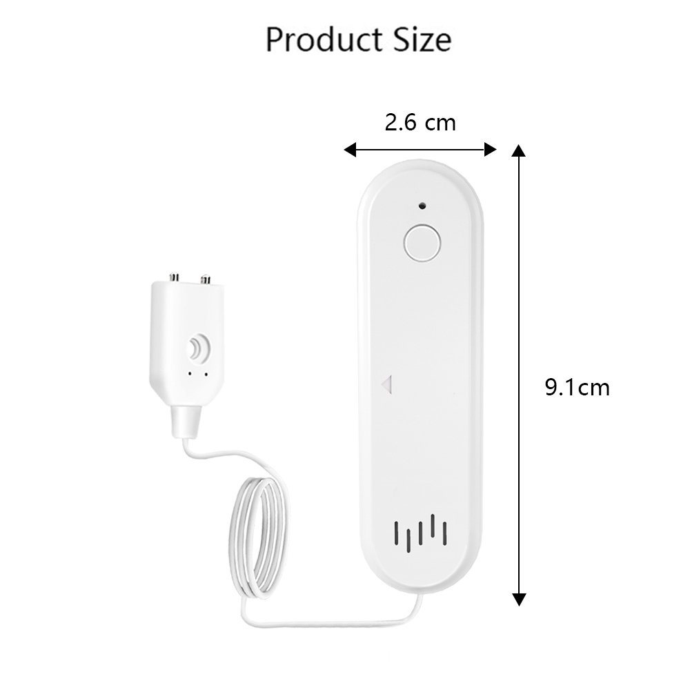 Tuya WiFi Smart Water Leak Sensor Water Overflow Level Detector Security Sound Alarm System Flood Leakage Sensor Remote Monitor