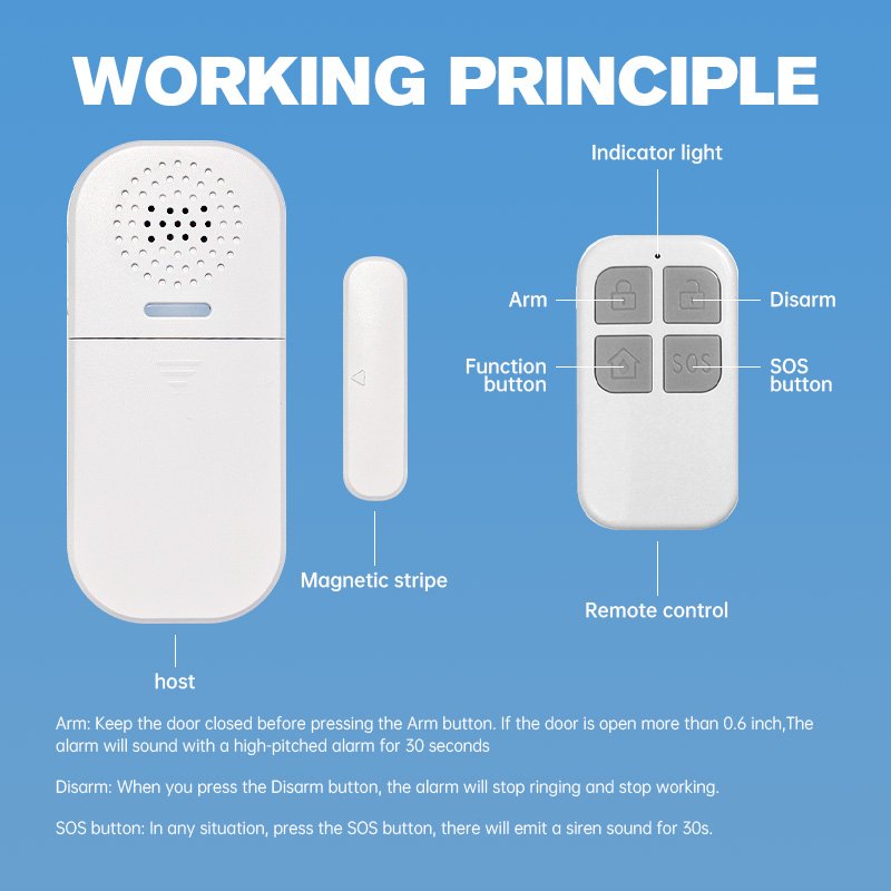 Shenzhen Wholesale Wireless Remote Control Burglar Window Door Alarm Magnetic Home Security Anti Thief Alarm Sensor System