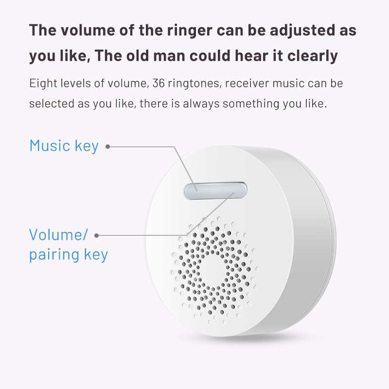 RSH Wireless Self-powered Doorbell 433MHz wireless detectors Intelligent Wireless Doorbell Strobe Doorbell Alarm System