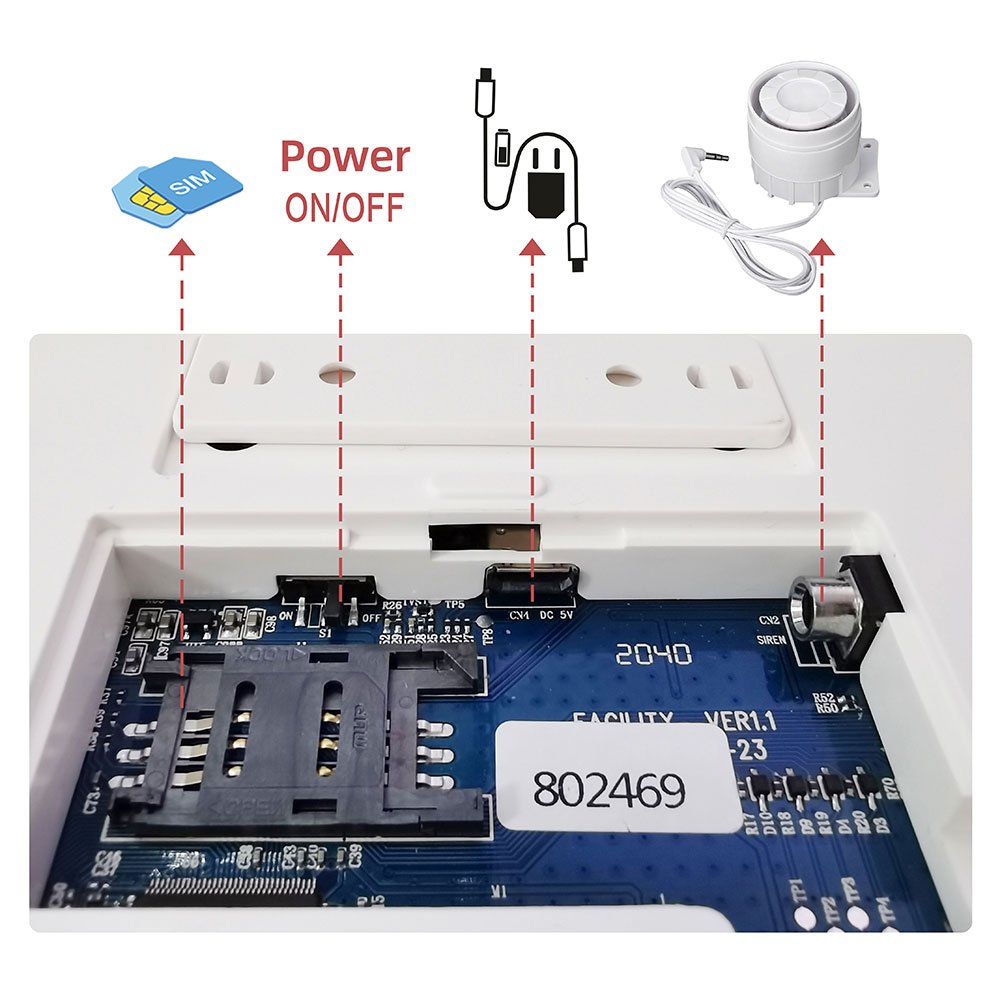 4.3 Inch Touch Screen GSM 4G Wireless WiFi Tuya Smart Home Burglar Alarm Security System