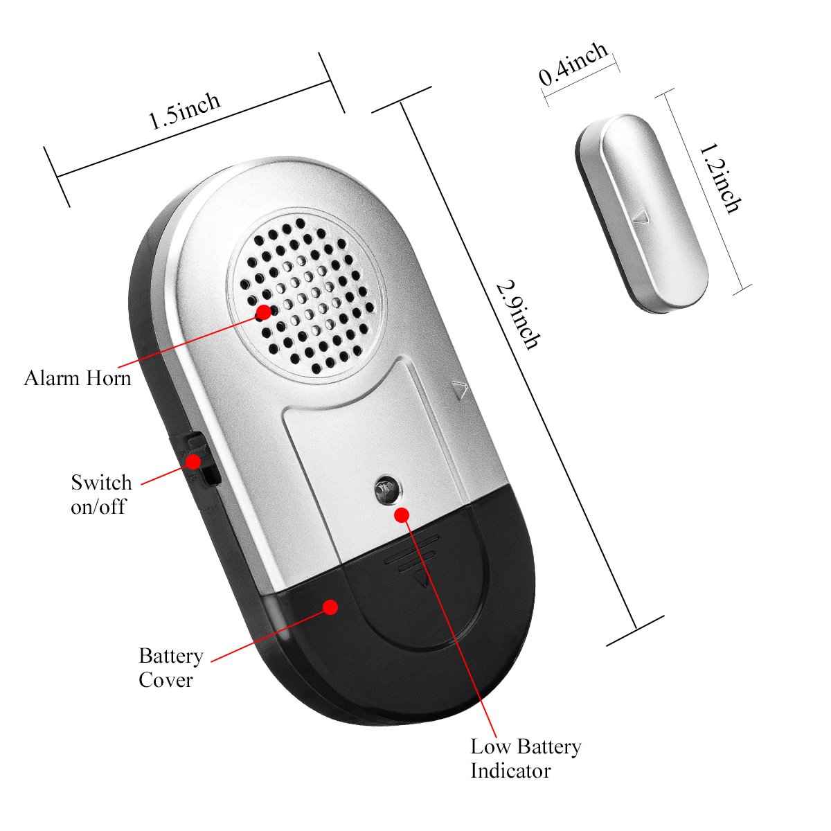 Daytech DA03 120db dependent wireless security window door alarm automatic stop door alarm