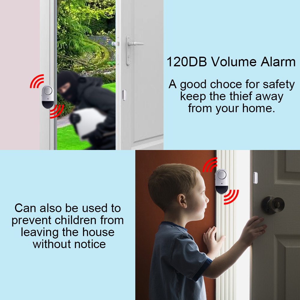 Daytech DA03 120db dependent wireless security window door alarm automatic stop door alarm