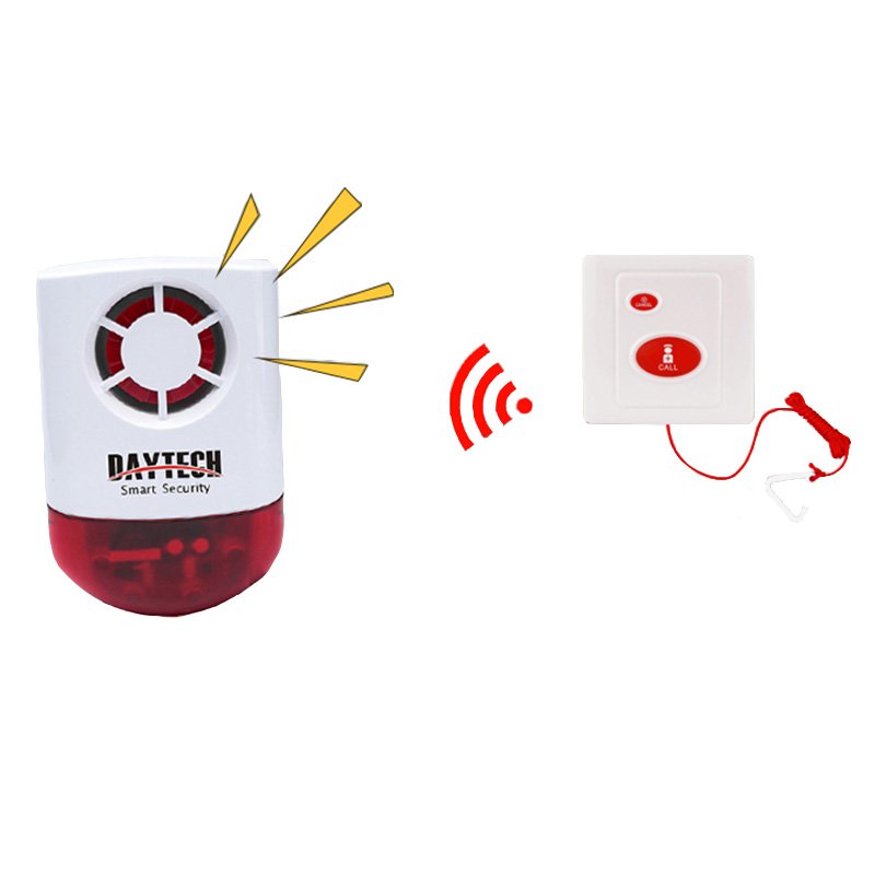 Daytech JH003 Siren alarm light strobe flash120dB sound SOS Emergency Siren toilet SOS button elderly pull cord Siren