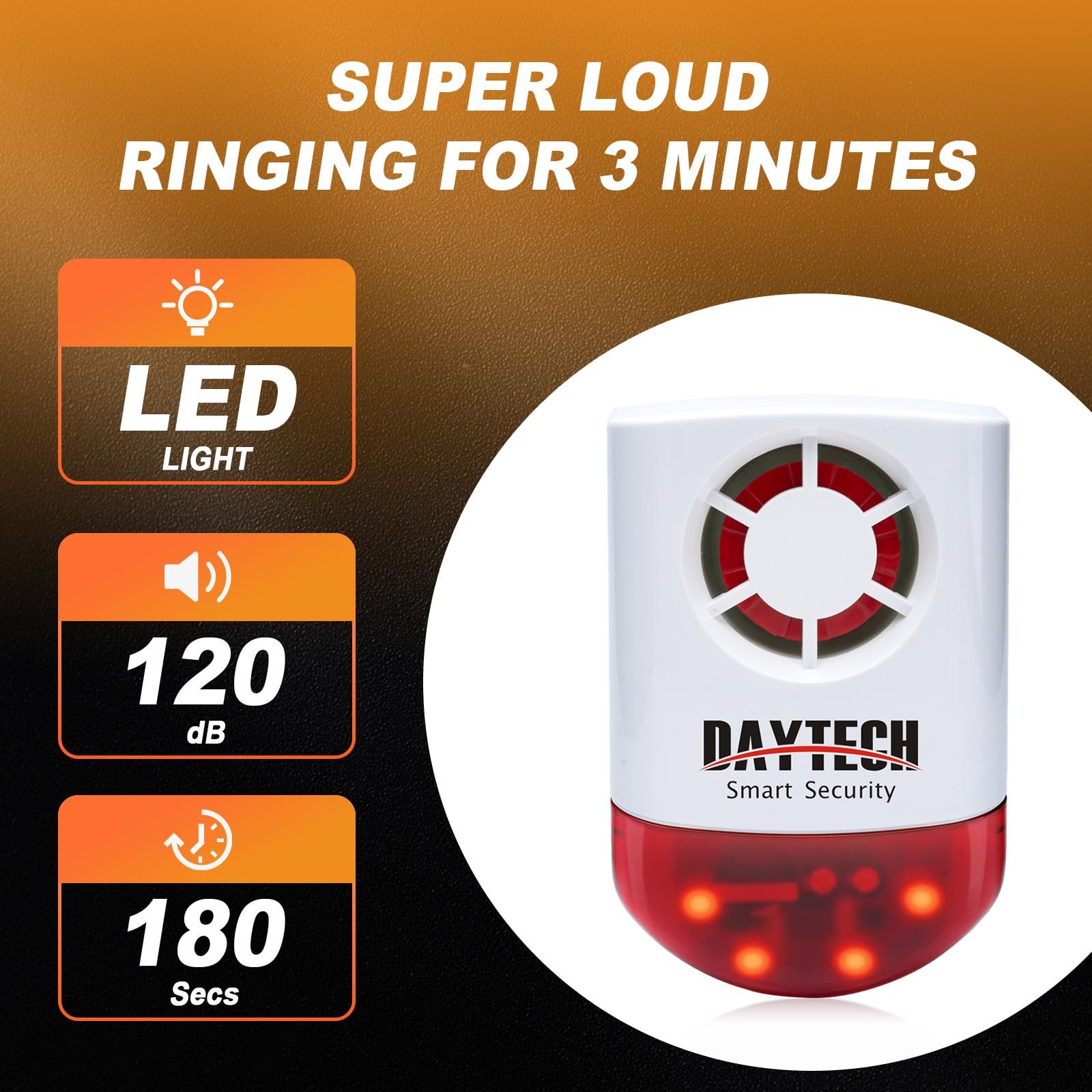 Daytech JH003 Siren alarm light strobe flash120dB sound SOS Emergency Siren toilet SOS button elderly pull cord Siren