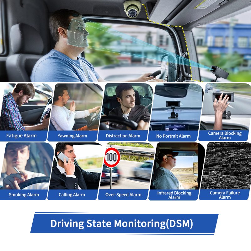 CareDrive MR910-D Driver Fatigue Alarm 3G 4G Gps Wifi Ai H265 Mdvr Set Dms Camera Driver Status Monitor For Sediment Trucks