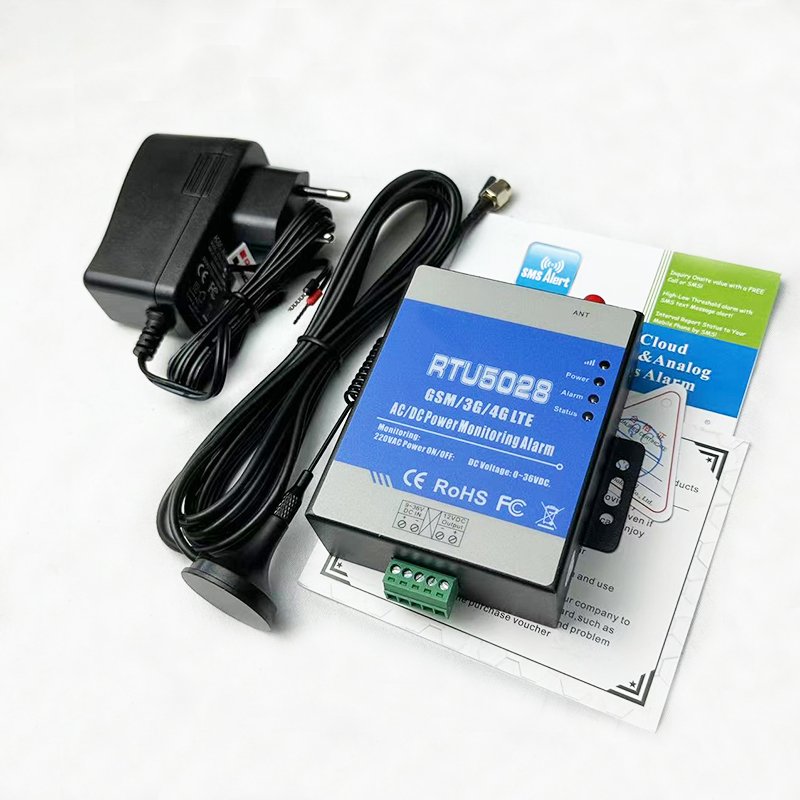 Remote Control Power Failure RTU5028 GSM 4G LTE AC/DC Power Monitoring Alarm with SMS Alert and Siren Output