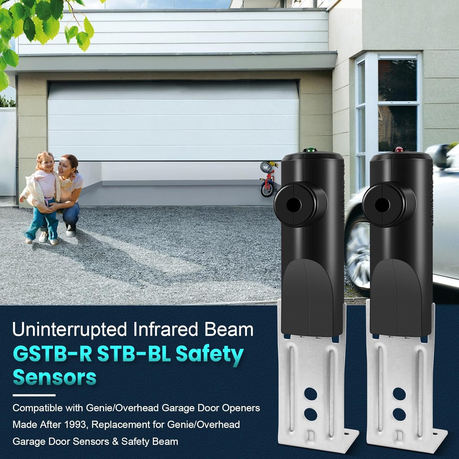 Garage Door Beam Sensor Compatible STB-B GSTB-R GSTB-BX 37220R 34094R Gate Door Opener Eye Sensor Safety Infrared Detector