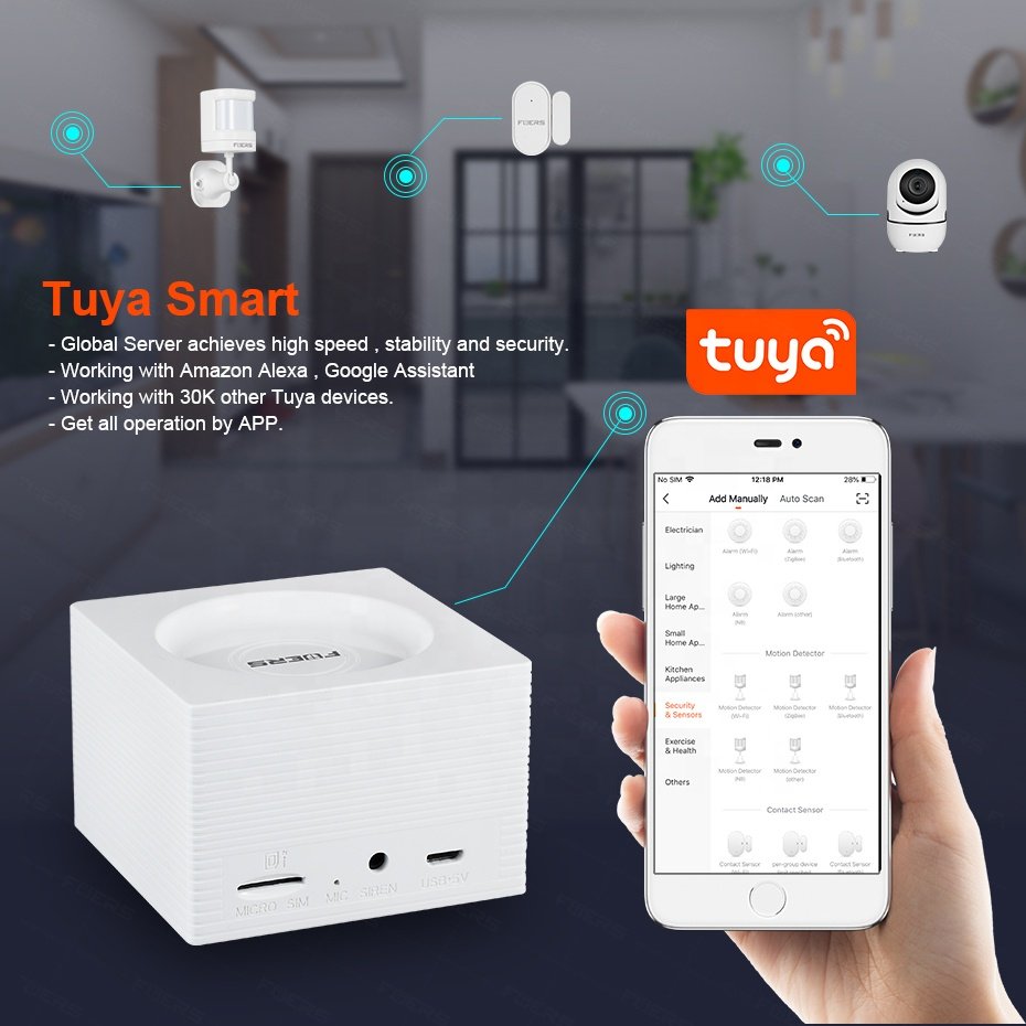 In Stock Wholesale Tuya Smart Alexa House Security Alarm GSM WIF Wireless Burglar Alarm System G95
