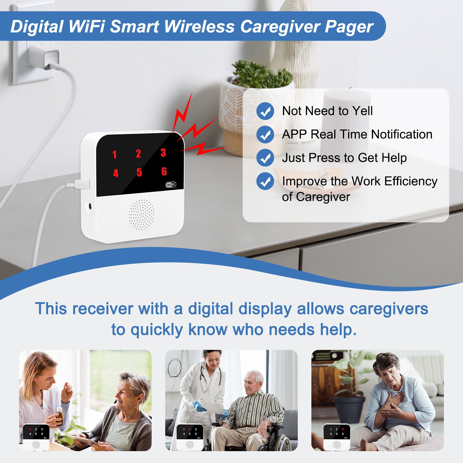 Daytech IP66 Waterproof Phone TUYA WIFI Wireless Button Call Device Alarm Sos fo rHospital Bathroom Care Center