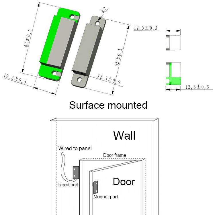 Door And Window Magnetic Contact Sensor For Home Security Alarm Systems
