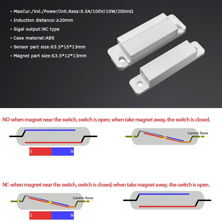 Door And Window Magnetic Contact Sensor For Home Security Alarm Systems