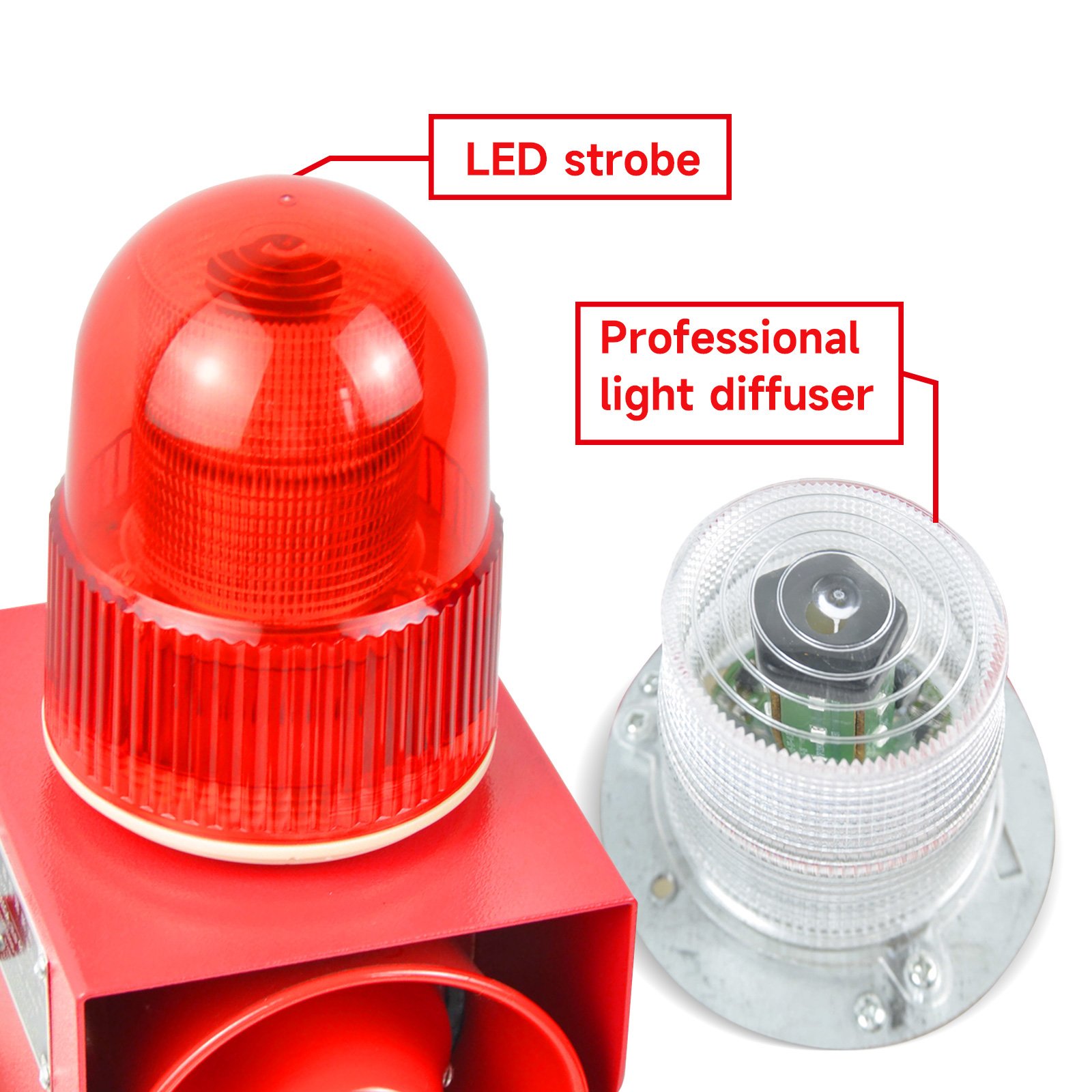 Factory Supply IP65 Waterproof and Dustproof 500m Wireless Alarm System 120dB LED strobe long-range wireless farm alarm siren