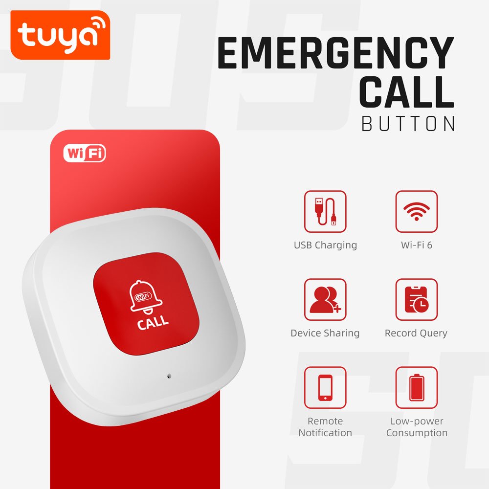 New Arrival Tuya Wifi Home Burglar Smart Alarm System Emergency Panic SOS Button with RF433Mhz PST-CF101W