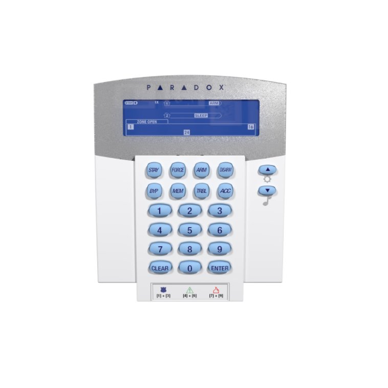 Home Security Alarm System K38 32-Zone Wireless Fixed LCD Keypad Powered by 2 "AA" Batteries, with Built-in Backup Battery