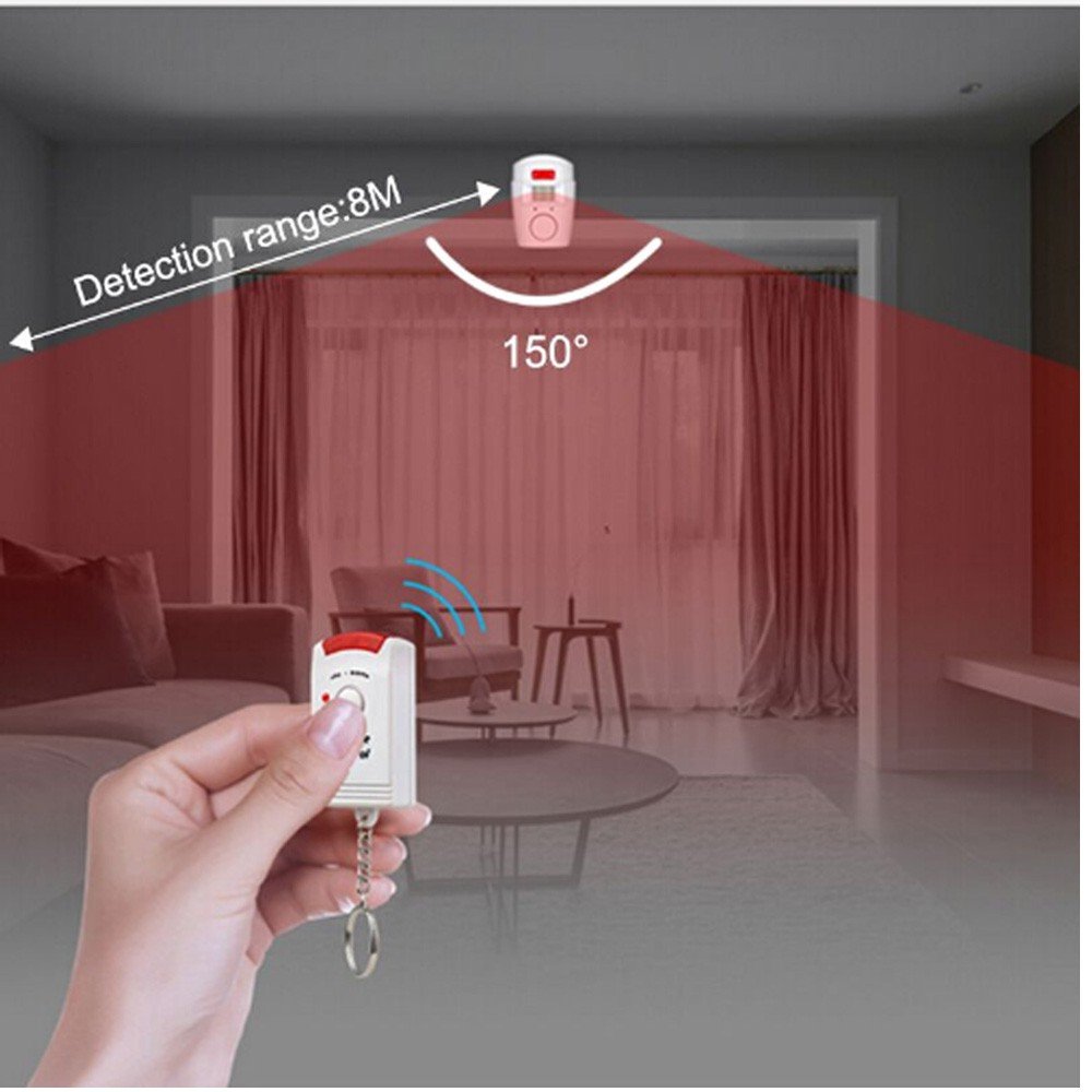 Remote PIR Motion Sensor Alarm 105dB Alarm Monitor Wireless Alarm system