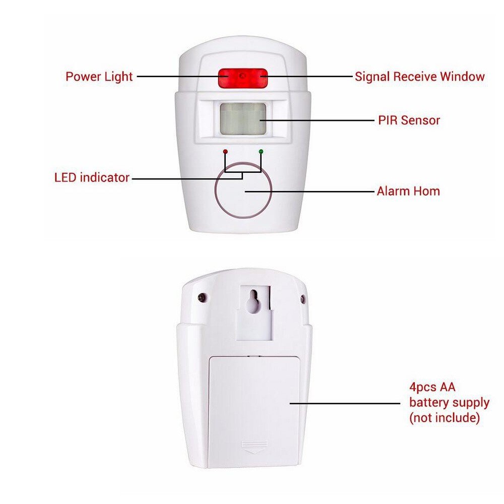 Remote PIR Motion Sensor Alarm 105dB Alarm Monitor Wireless Alarm system