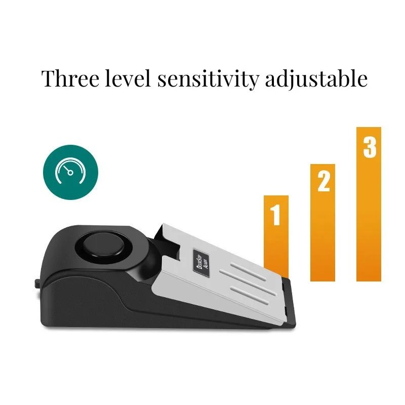 Home Hotel Security Door Stopper Wedge Alarm System 3 Levels Sensitivity 120dB Protection Tools Anti-theft Safety Door Alarm