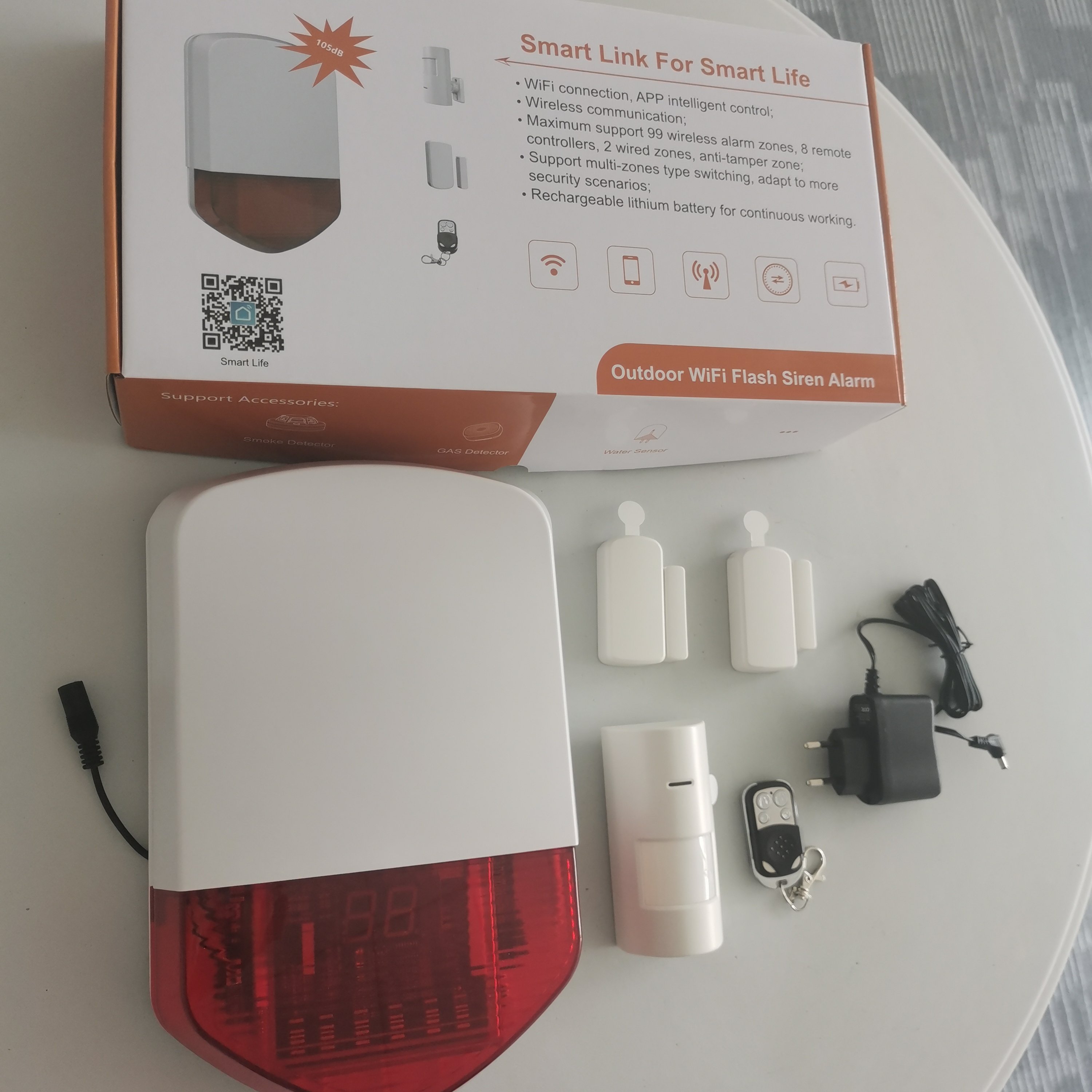 Smart Life Wifi outdoor siren spot alarm system with Alexa and google home